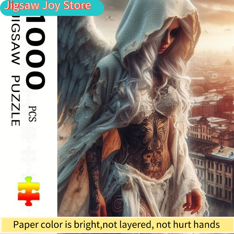 Jigsaw Puzzle Adult - Angel Wing Tattoo Art Puzzle Suitable
