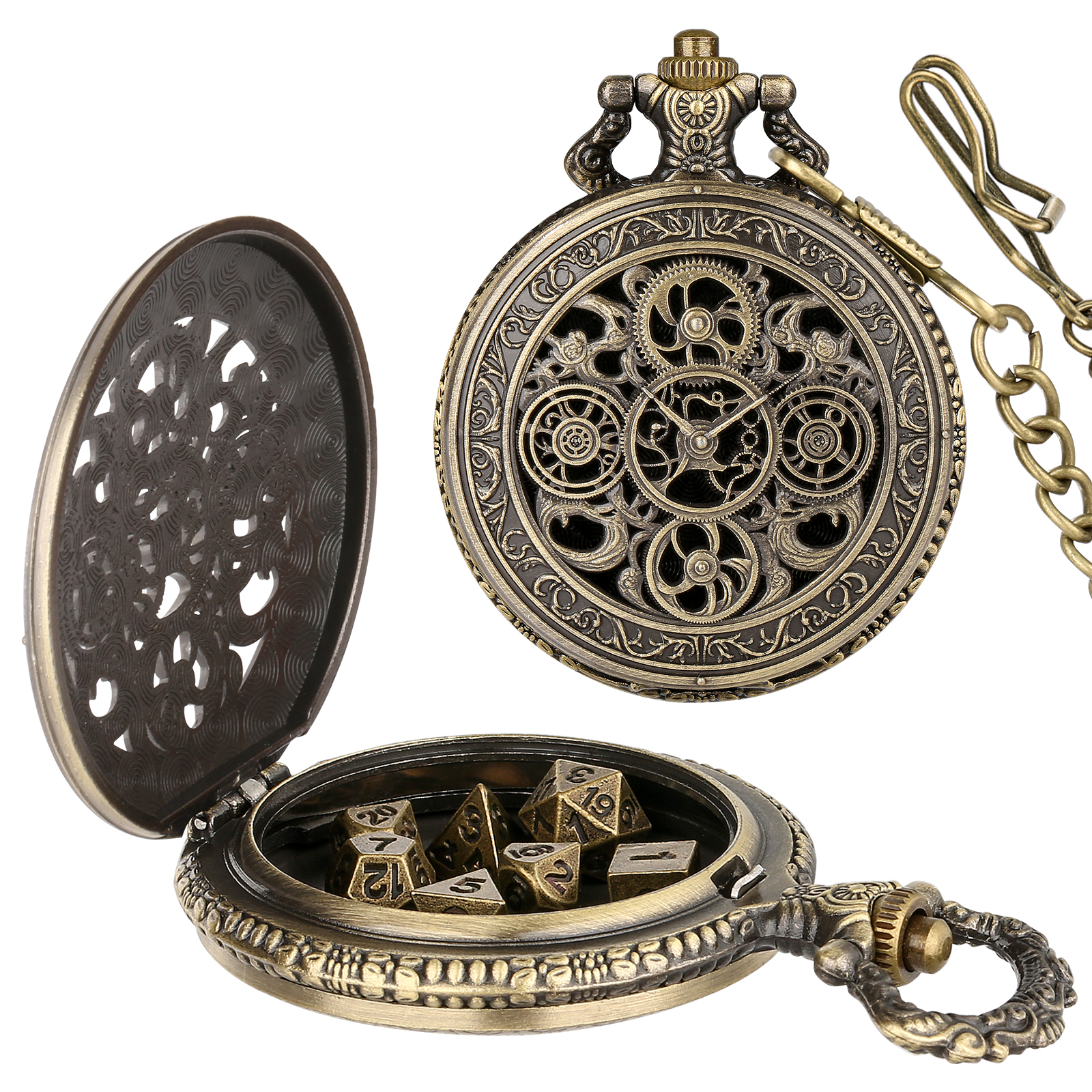 Board Game Pandemic - YISUYA Vintage Gears Pocket Watch Case