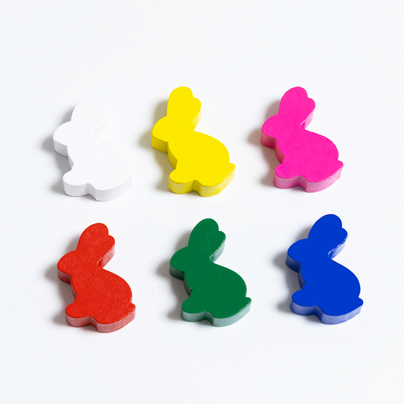 Board Game Verdant - 100PCS Cute Rabbit Meeple, 25mm Wooden