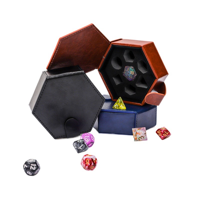 Dice Tower Wooden - New PU Hexagon Storage Bag and