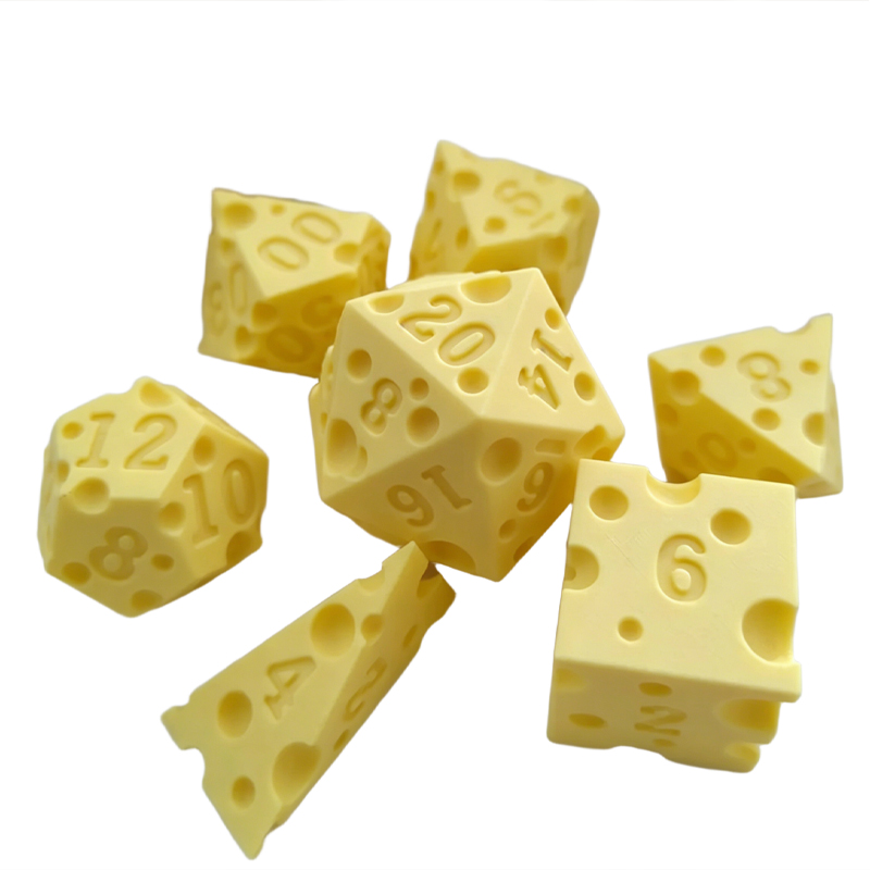 Board Game Pandemic - Cheese Polyhedral Dice Set Layered Cheese-shaped