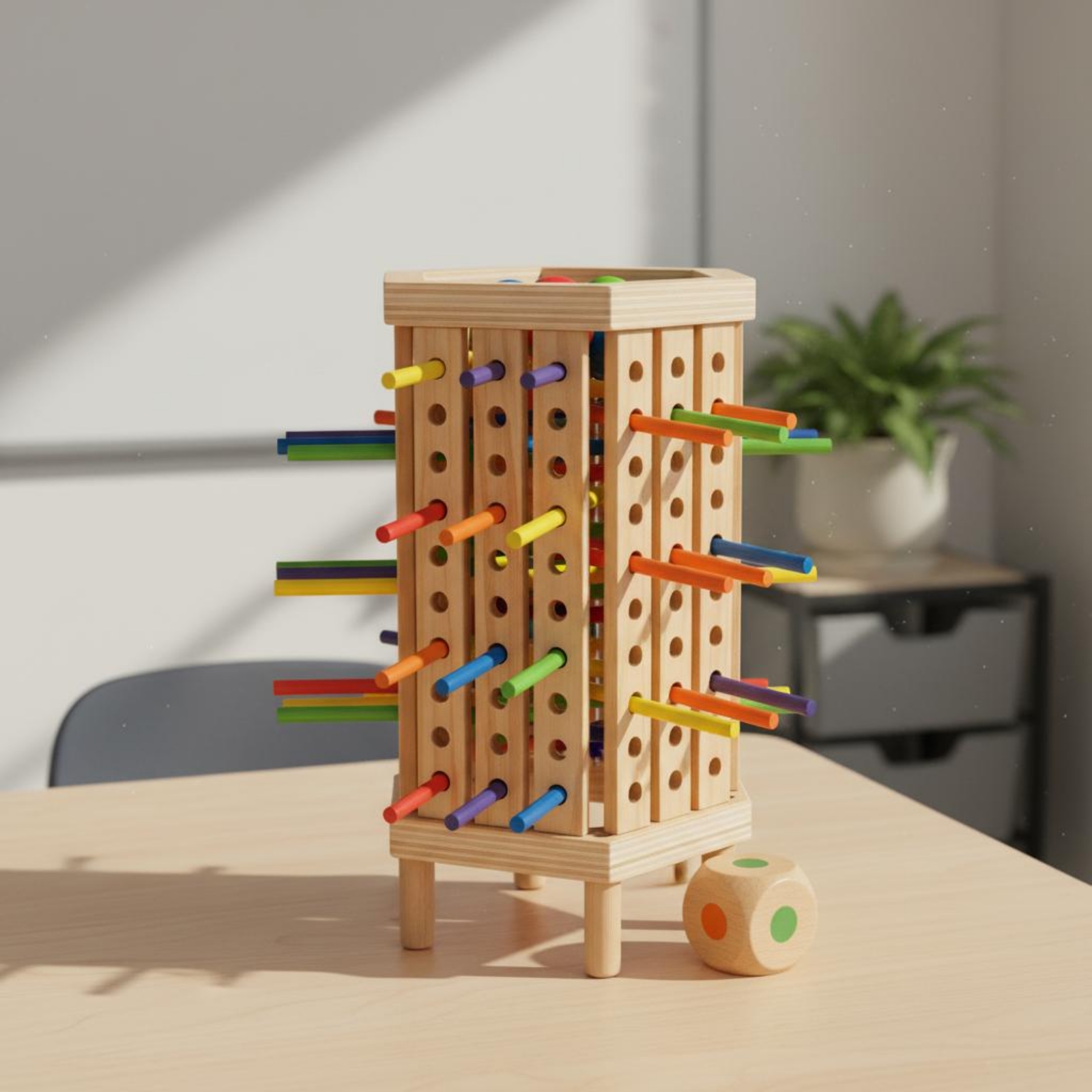 Stick and Dice Game Hexagonal  - Dice Tower Wooden avis et prix