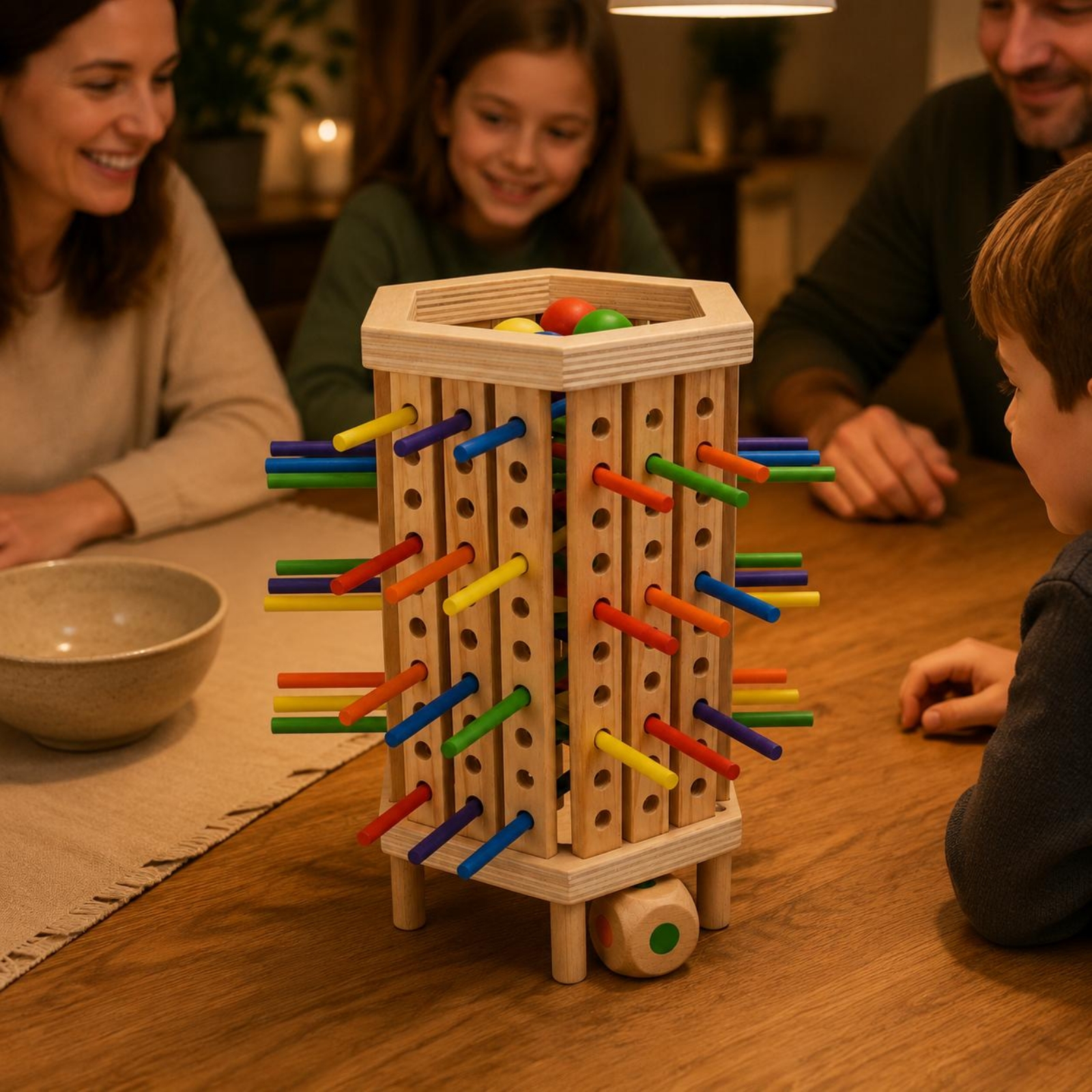Stick and Dice Game Hexagonal  - Dice Tower Wooden avis et prix