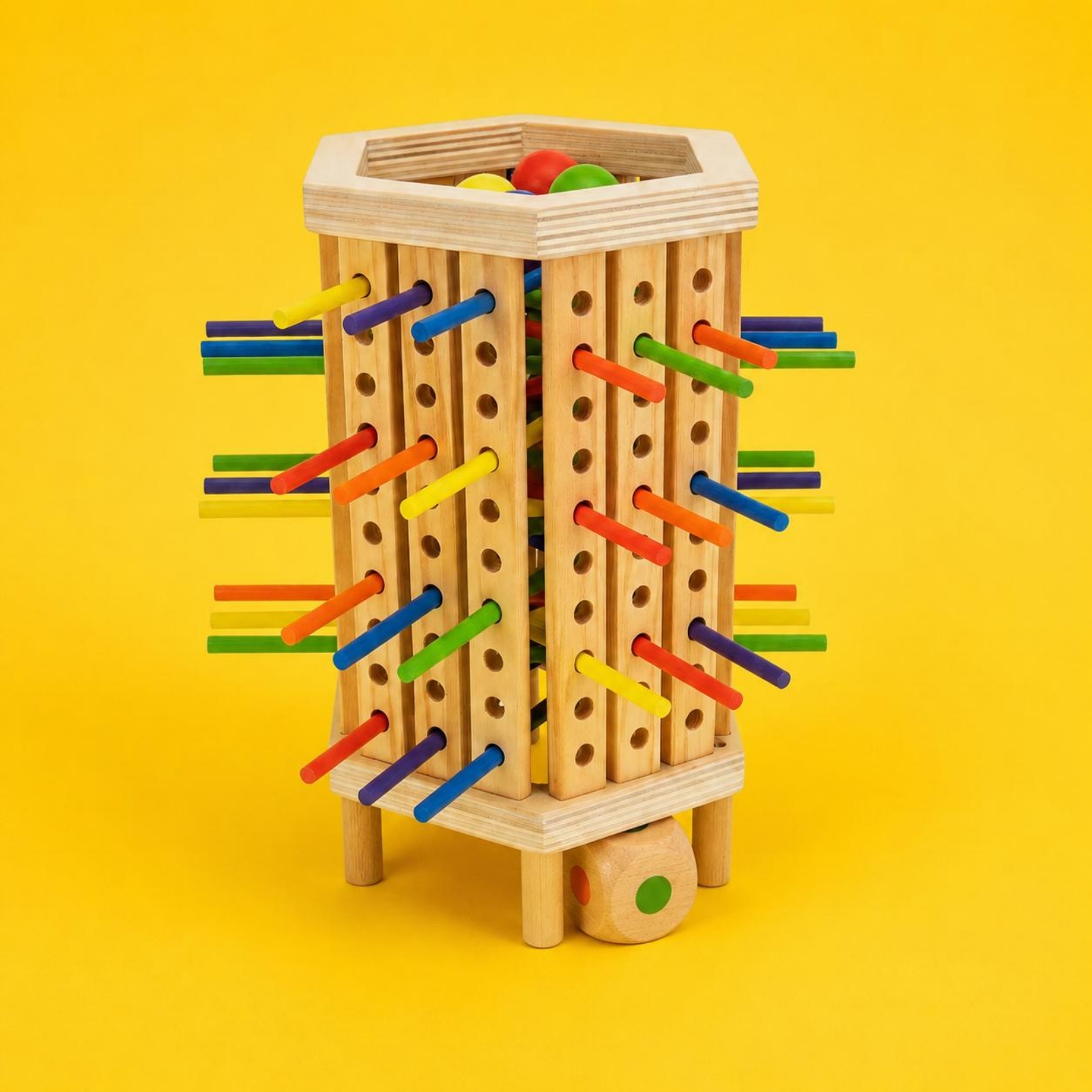 Stick and Dice Game Hexagonal  - Dice Tower Wooden avis et prix
