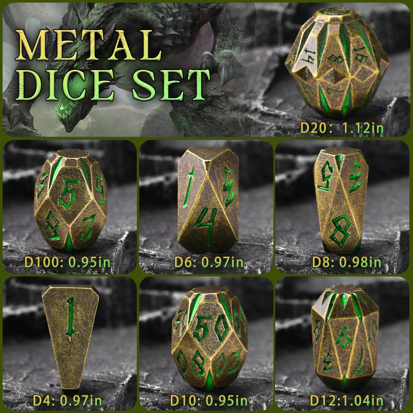 DND Metal Dice Set, ZHOORQI 7  - Board Game Pandemic avis et prix