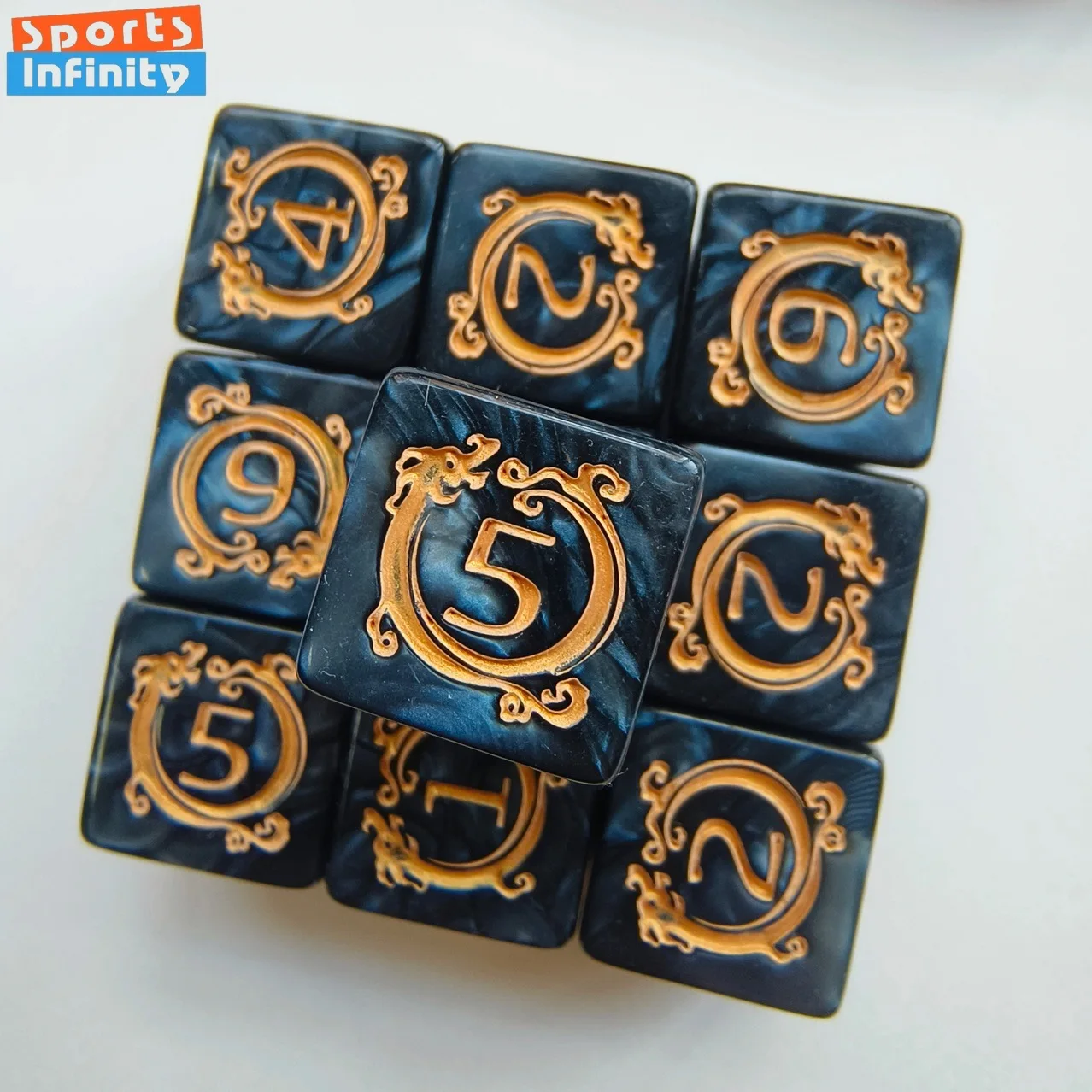 10pcs/set Dragon Print Number  - Dice Tower Wooden avis et prix