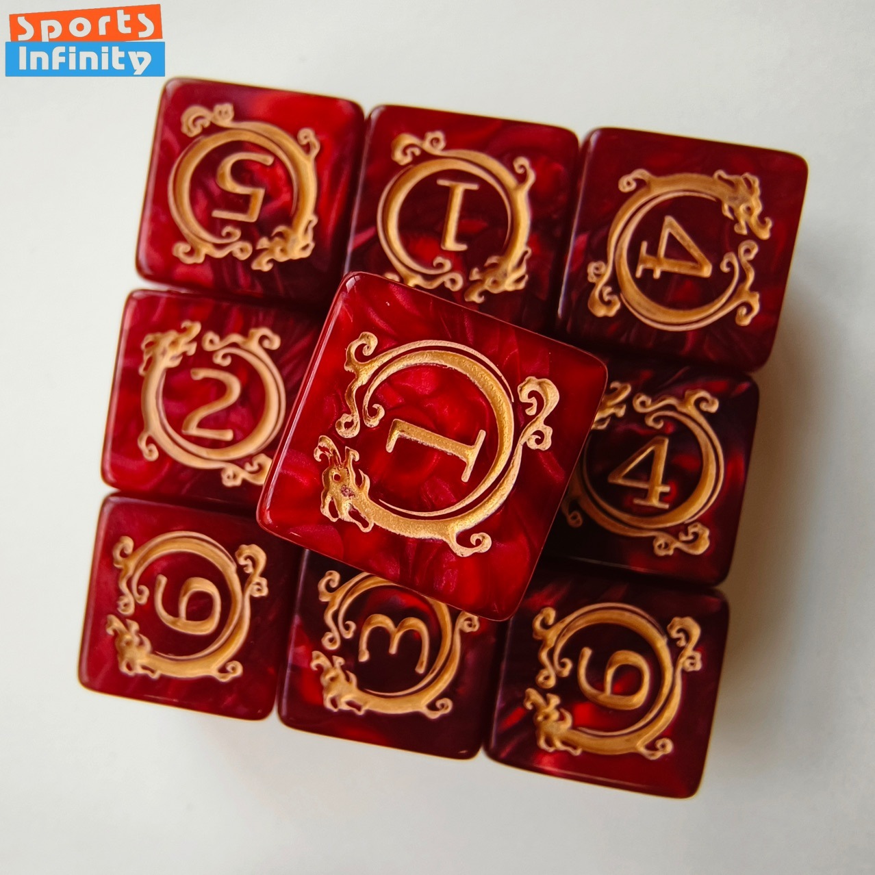 10pcs/set Dragon Print Digital - Dice Tower Wooden avis et prix