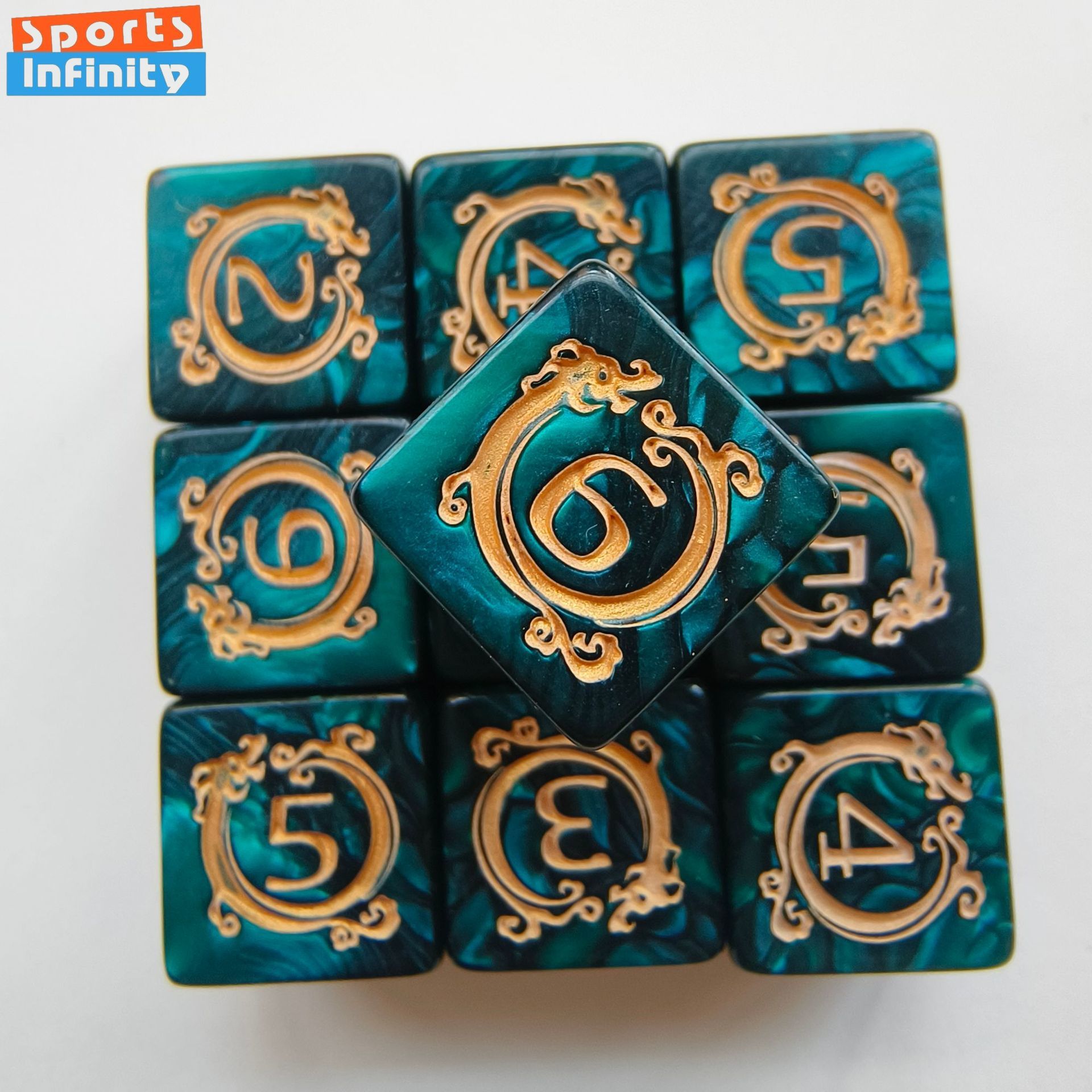 10pcs/set Dragon Print Digital - Dice Tower Wooden avis et prix