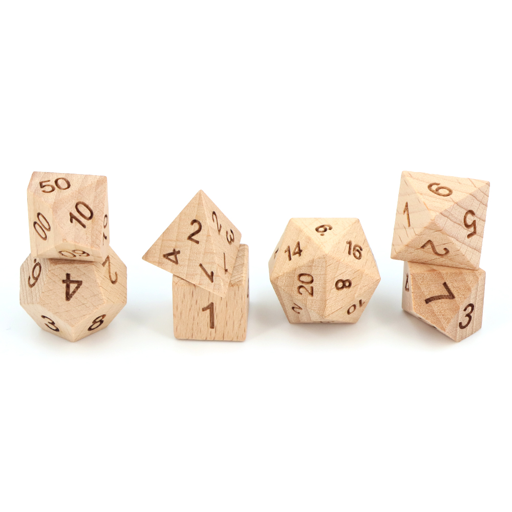 7PCS Wooden Dice Set DND Table - Dice Tower Wooden avis et prix