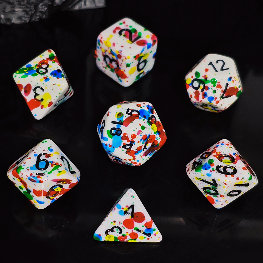 Paint Splatter Dice Set - 7PCS - Board Game Pandemic avis et prix