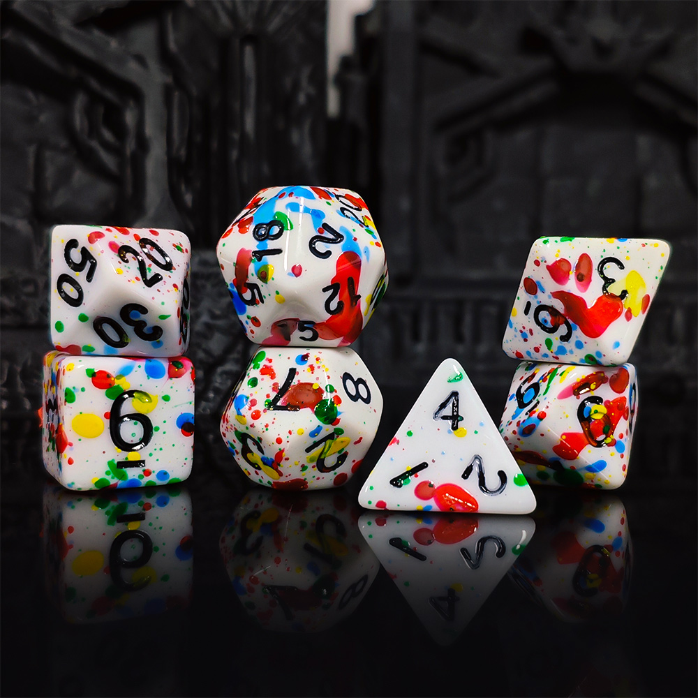 Paint Splatter Dice Set - 7PCS - Board Game Pandemic avis et prix