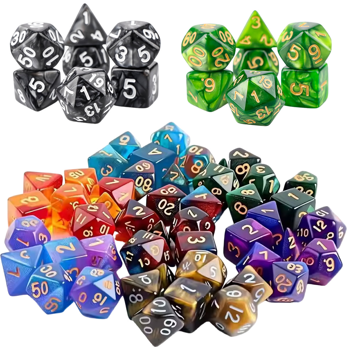 7pcs DND Dice Set Color Polyhe - Board Game Verdant avis et prix