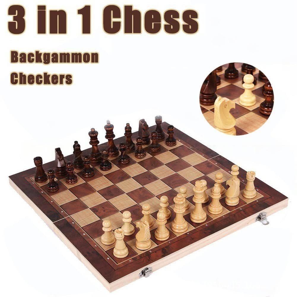 3 in 1 Wooden Chess Backgammon - Board Game Quacks avis et prix