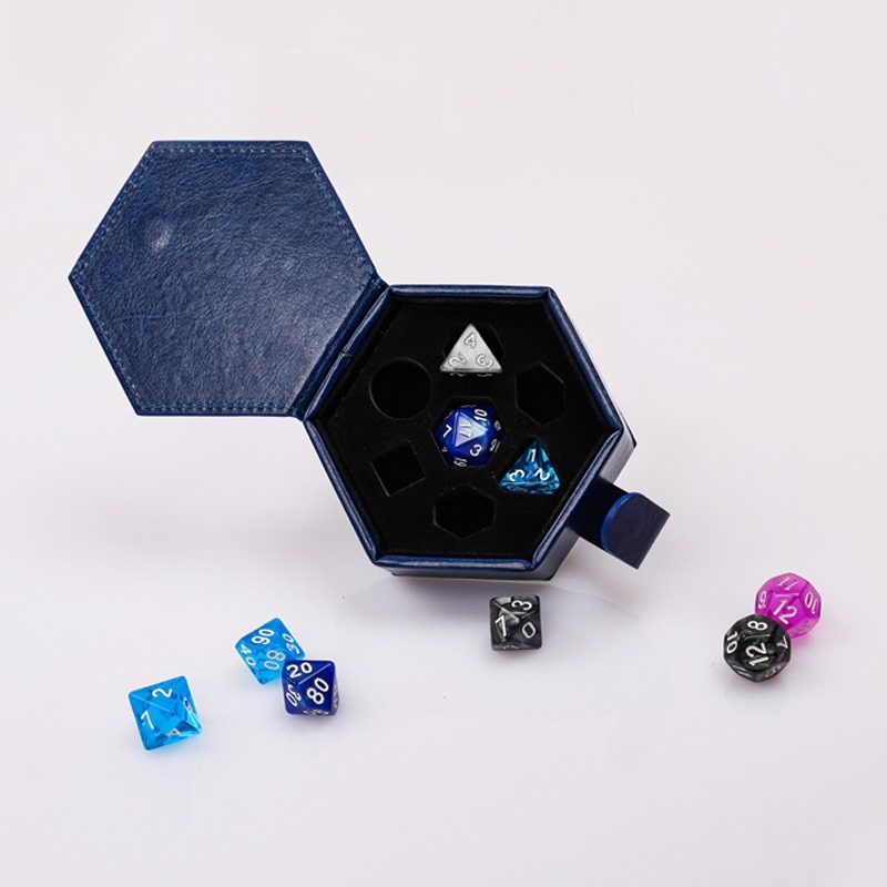New PU Hexagon Storage Bag and - Dice Tower Wooden avis et prix