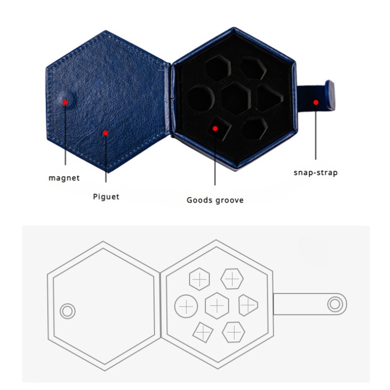 New PU Hexagon Storage Bag and - Dice Tower Wooden avis et prix