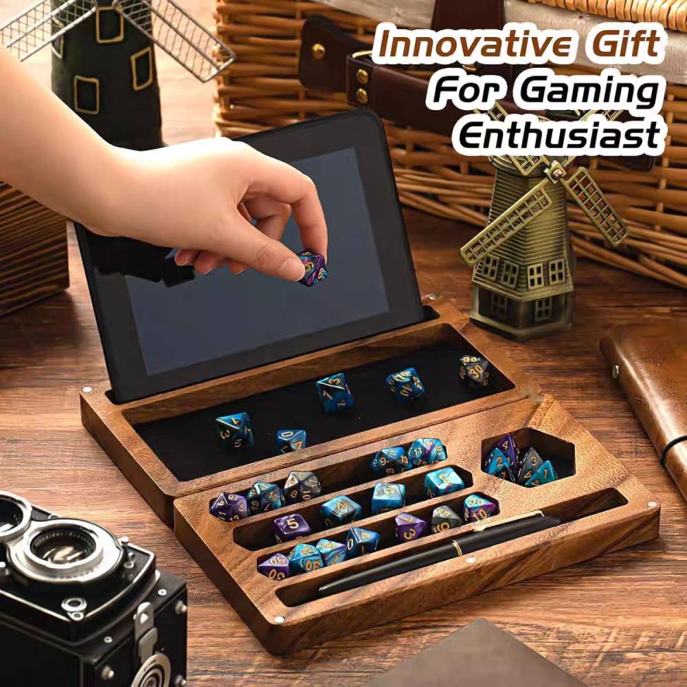 Wooden Dice Storage Box Walnut - Dice Tower Wooden avis et prix