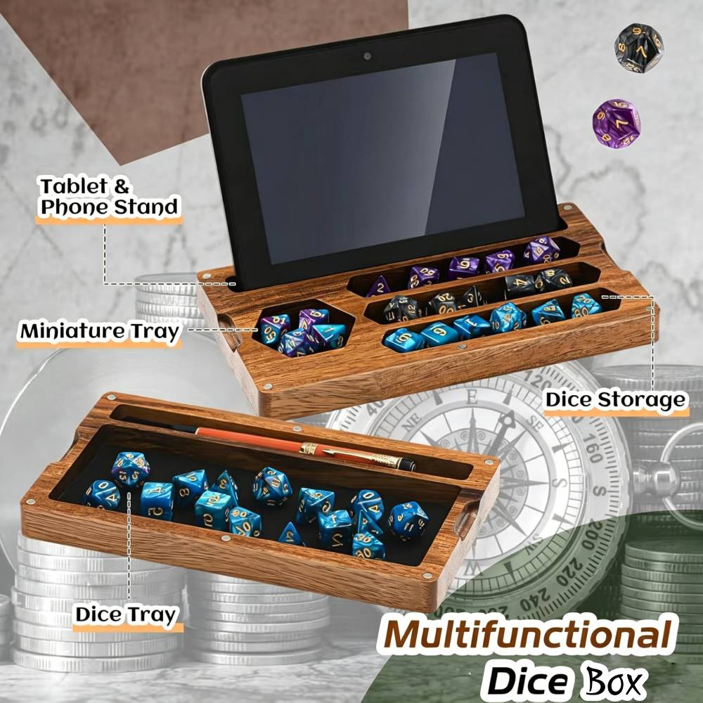 Wooden Dice Storage Box Walnut - Dice Tower Wooden avis et prix